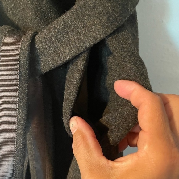 VTG Rene Lezard Gray Sleeveless Tie Waist Wool Dress - Picture 4 of 5